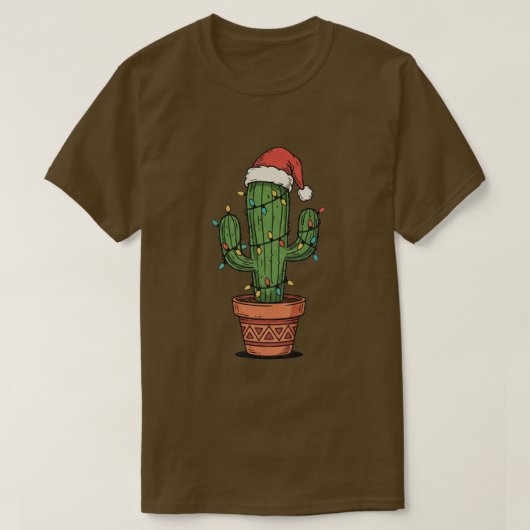ヴィンテージ クリスマスカクタス Tシャツ (デザイン正面)