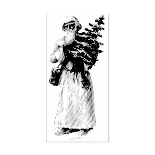 ヴィンテージ「クリスマスサンタ」ウッドアートスタンプ ラバースタンプ (インプリント)