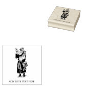 ヴィンテージ「クリスマスサンタ」ウッドアートスタンプ ラバースタンプ (押印)