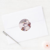 ヴィンテージ・クリスマスステッカー、アーサー・ティール・キャッツ ラウンドシール (封筒)