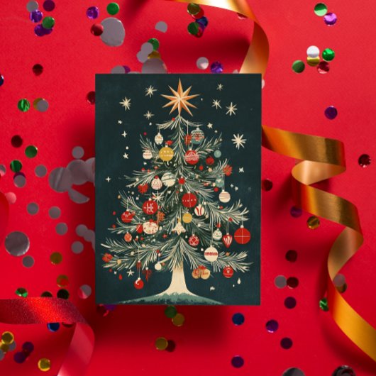 ヴィンテージ クリスマスツリー オーナメント スタートッパー シーズンカード