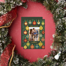ヴィンテージ クリスマスツリー オーナメント 写真 ゴールド 箔シーズンカード