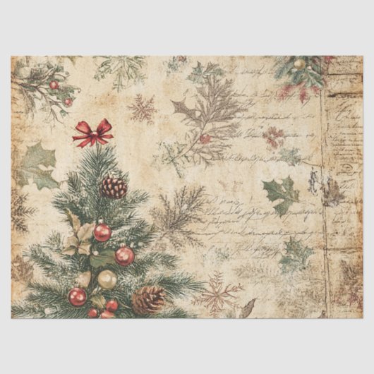 ヴィンテージ クリスマスツリー & オーナメント (3) 薄葉紙 (正面)