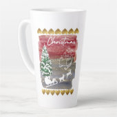 ヴィンテージ クリスマスツリー カフェラテマグ (左アングル)