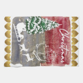 ヴィンテージ クリスマスツリー キッチンタオル (横)