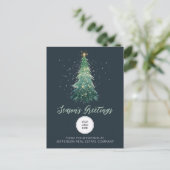 ヴィンテージ クリスマスツリー 会社 ロゴ ビジネス シーズンポストカード (スタンド正面)