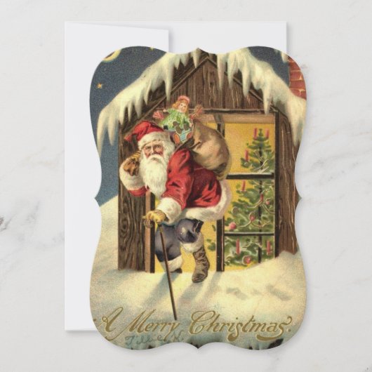 ヴィンテージ：クリスマスディナーの招待 –  招待状 (正面)