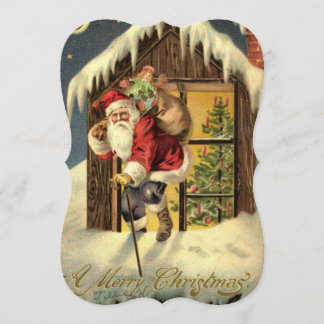 ヴィンテージ：クリスマスディナーの招待 –  招待状