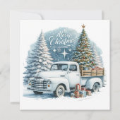 ヴィンテージ・クリスマストラック – 雪の夜のシーン (正面)