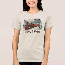 ヴィンテージ クリスマストレイン ホリデー グラフィック トライブレンドＴシャツ