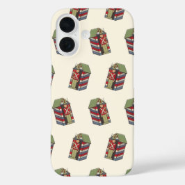 ヴィンテージ クリスマスパターン ナッツクラッカー おもちゃの兵隊 iPhone 16ケース