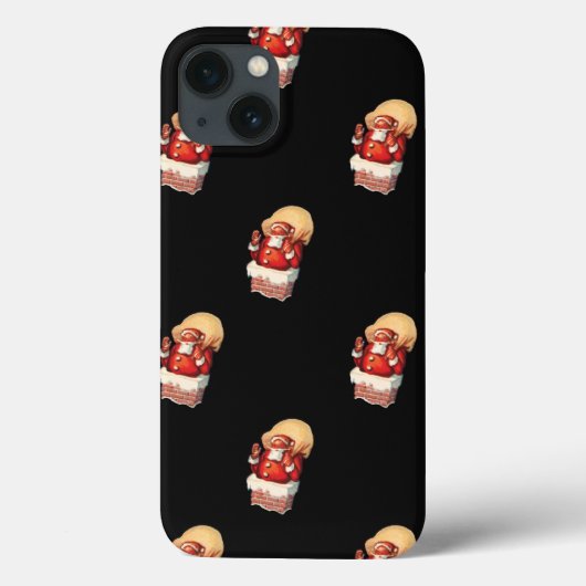 ヴィンテージ クリスマスパターン、陽気なサンタクロース Case-Mate iPhoneケース (裏面)