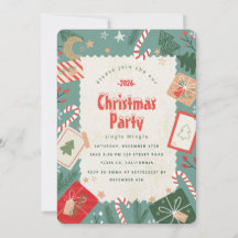 ヴィンテージ クリスマスパーティーの招待状