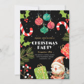 ヴィンテージ クリスマスパーティー招待状、クリスマスイブ 招待状 (正面)