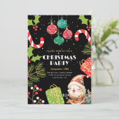 ヴィンテージ クリスマスパーティー招待状、クリスマスイブ 招待状 (スタンド正面)