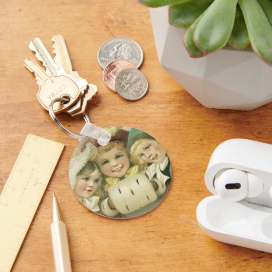 ヴィンテージ・クリスマスビクトリアン姉妹 キーホルダー (デスク)