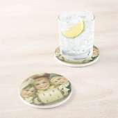 ヴィンテージ・クリスマスビクトリアン姉妹 コースター (側面)