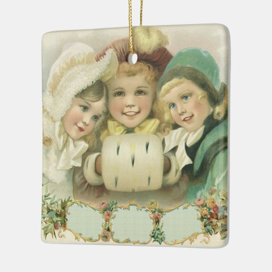 ヴィンテージ・クリスマスビクトリアン姉妹 セラミックオーナメント (左)