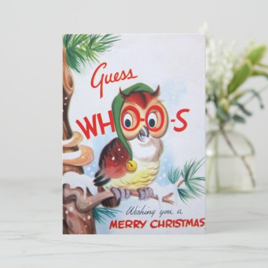 ヴィンテージ・クリスマスフクロウ誰だと思う? シーズンカード (スタンド正面)
