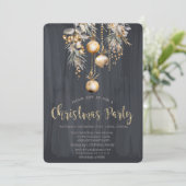 ヴィンテージ クリスマスボール ブラッククリスマス 招待状 (スタンド正面)