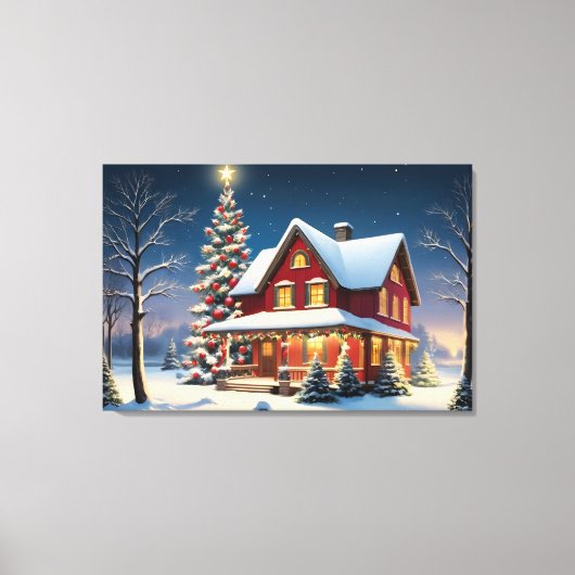 ヴィンテージ・クリスマスポスター キャンバスプリント (正面)