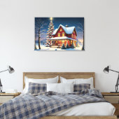 ヴィンテージ・クリスマスポスター キャンバスプリント (インサイチュ (寝室))