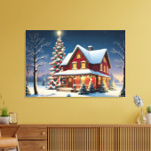 ヴィンテージ・クリスマスポスター キャンバスプリント (インサイチュ (リビング))