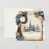 ヴィンテージ クリスマス教会 シーズンカード (正面/裏面)