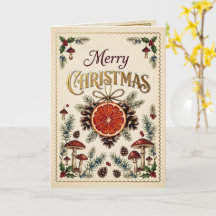 ヴィンテージ クリスマス植物画