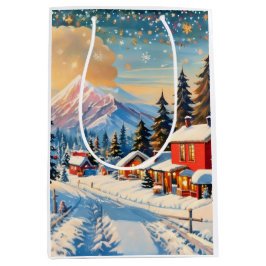 ヴィンテージ クリスマス風景 ギフトバッグ
