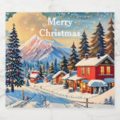 ヴィンテージ クリスマス風景 スパークリングワインラベル (シングルラベル)