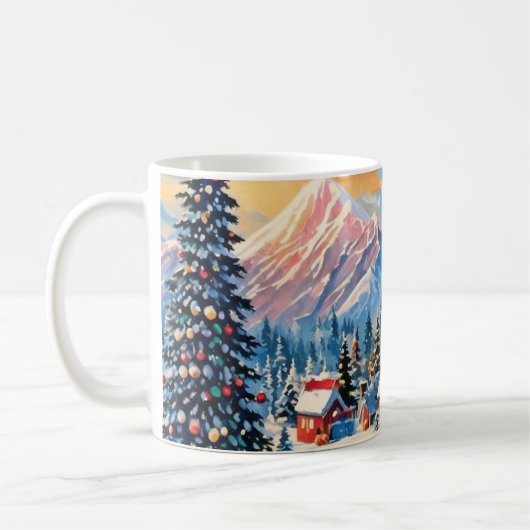 ヴィンテージ クリスマス風景 マグカップ (左)