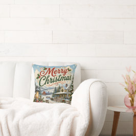 ヴィンテージ クリスマス風景 枕