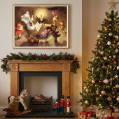 ヴィンテージ クリスマス おもちゃ ダンス 人形 テディベア ポスター