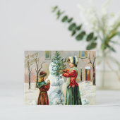 ヴィンテージ クリスマス お母さんと娘の楽しい瞬間 (スタンド正面)