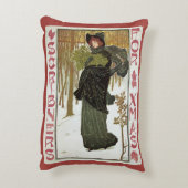 ヴィンテージ クリスマス アートヌーボー スクリブナーズ カバー 1895 アクセントクッション (裏面(縦))