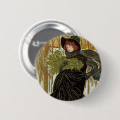 ヴィンテージ クリスマス アートヌーボー スクリブナーズ カバー 1895 缶バッジ (正面&裏面)