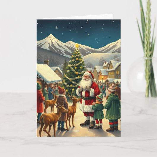 ヴィンテージ クリスマス イラスト カード (正面)