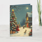ヴィンテージ クリスマス イラスト カード (正面)