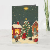 ヴィンテージ クリスマス イラスト カード (正面)