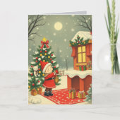 ヴィンテージ クリスマス イラスト カード (正面)