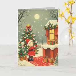 ヴィンテージ クリスマス イラスト カード