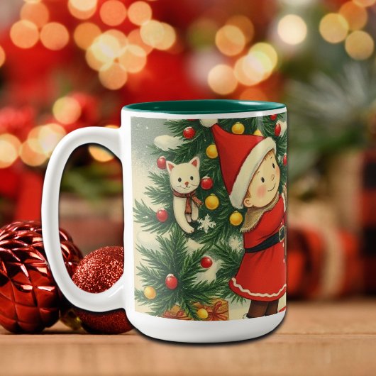 ヴィンテージ クリスマス イラスト ツートーンマグカップ