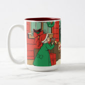 ヴィンテージ クリスマス イラスト ツートーンマグカップ (左)