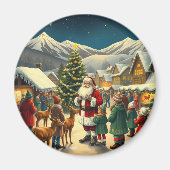 ヴィンテージ クリスマス イラスト マグネット (正面)