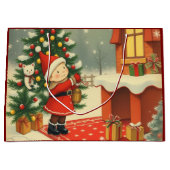 ヴィンテージ クリスマス イラスト ラージペーパーバッグ (正面)