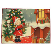 ヴィンテージ クリスマス イラスト ラージペーパーバッグ (裏面)