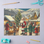 ヴィンテージ クリスマス イラスト 薄葉紙 (クラフト)