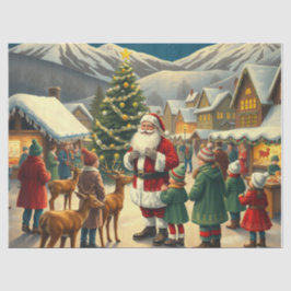 ヴィンテージ クリスマス イラスト 薄葉紙