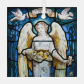 ヴィンテージ・クリスマス、ウィリアム・モリス「平和の天使」 ガラスオーナメント (裏面)